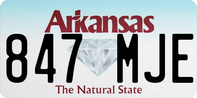 AR license plate 847MJE