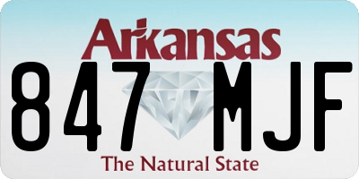 AR license plate 847MJF