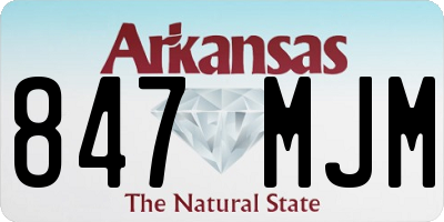 AR license plate 847MJM