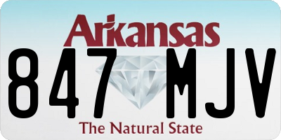 AR license plate 847MJV
