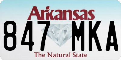 AR license plate 847MKA