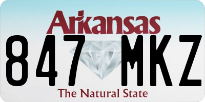 AR license plate 847MKZ