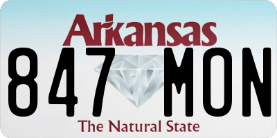 AR license plate 847MON