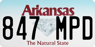 AR license plate 847MPD