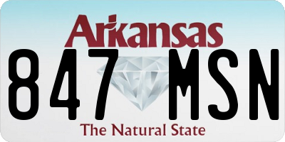 AR license plate 847MSN