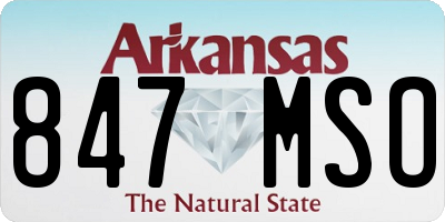 AR license plate 847MSO