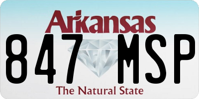 AR license plate 847MSP