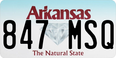 AR license plate 847MSQ