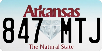 AR license plate 847MTJ