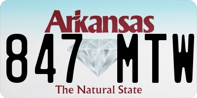 AR license plate 847MTW