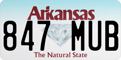 AR license plate 847MUB