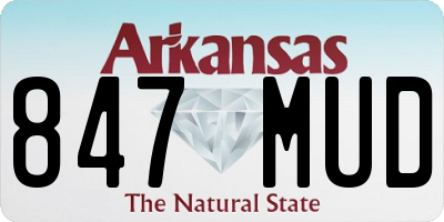 AR license plate 847MUD