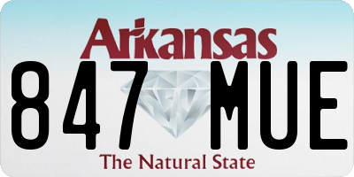 AR license plate 847MUE