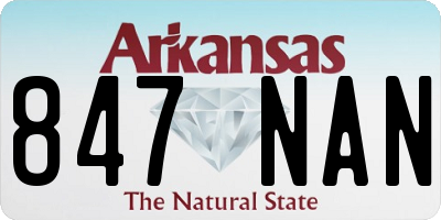 AR license plate 847NAN