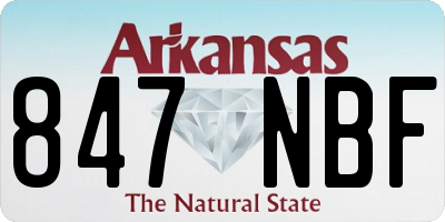 AR license plate 847NBF