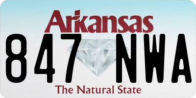 AR license plate 847NWA