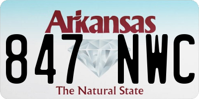 AR license plate 847NWC