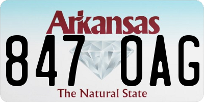 AR license plate 847OAG