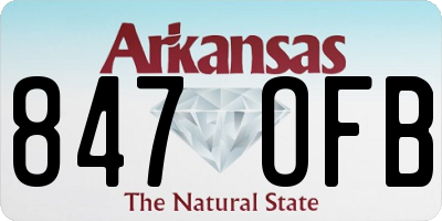 AR license plate 847OFB