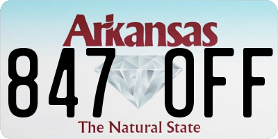 AR license plate 847OFF