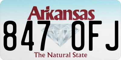 AR license plate 847OFJ