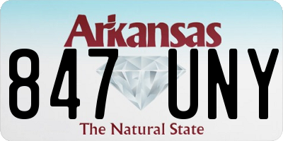 AR license plate 847UNY