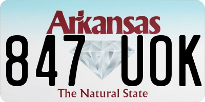 AR license plate 847UOK