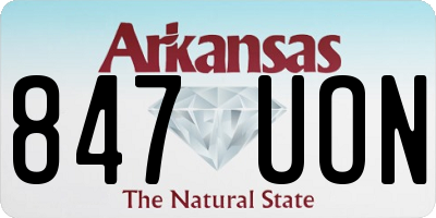 AR license plate 847UON