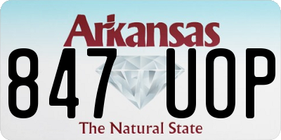 AR license plate 847UOP