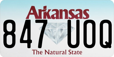 AR license plate 847UOQ