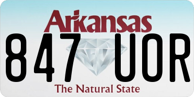AR license plate 847UOR