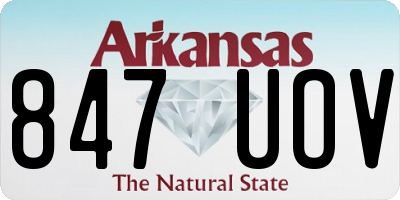 AR license plate 847UOV