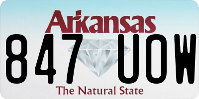 AR license plate 847UOW