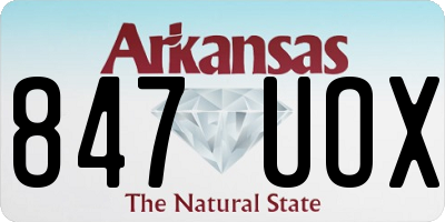 AR license plate 847UOX
