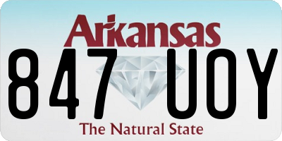 AR license plate 847UOY