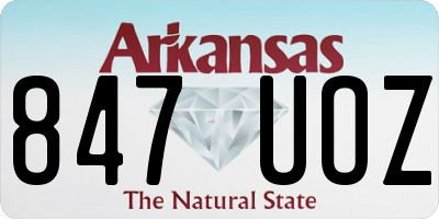 AR license plate 847UOZ