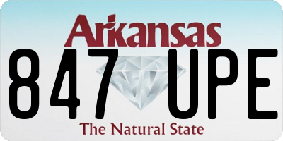 AR license plate 847UPE