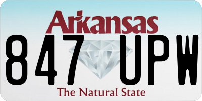 AR license plate 847UPW