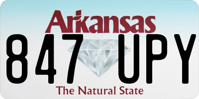 AR license plate 847UPY