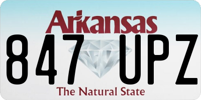 AR license plate 847UPZ