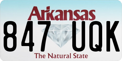 AR license plate 847UQK