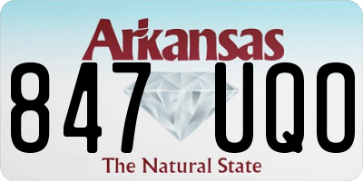 AR license plate 847UQO