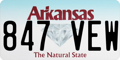 AR license plate 847VEW