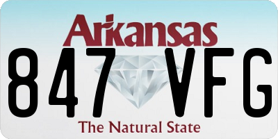 AR license plate 847VFG