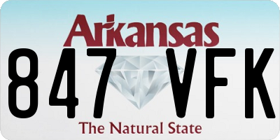 AR license plate 847VFK