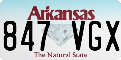 AR license plate 847VGX