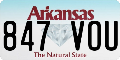 AR license plate 847VOU