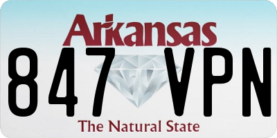 AR license plate 847VPN