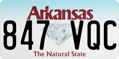 AR license plate 847VQC
