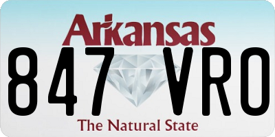 AR license plate 847VRO